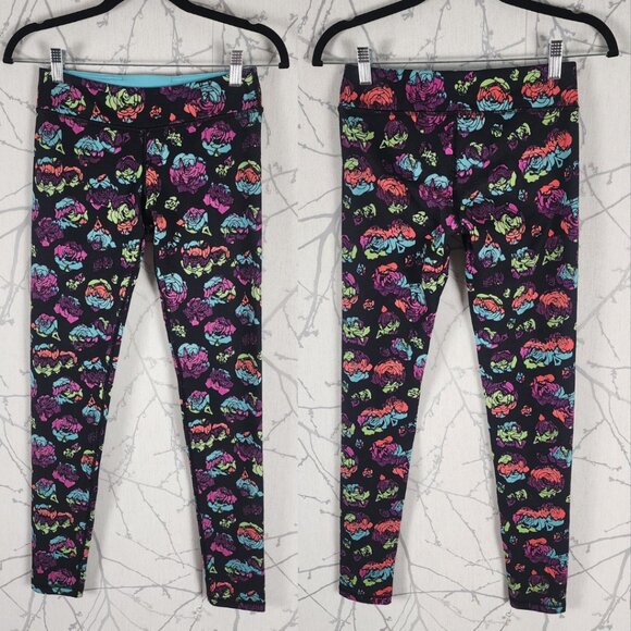 Ivivva Colorful Rose Floral Printed Luon Leggings - Picture 1 of 4